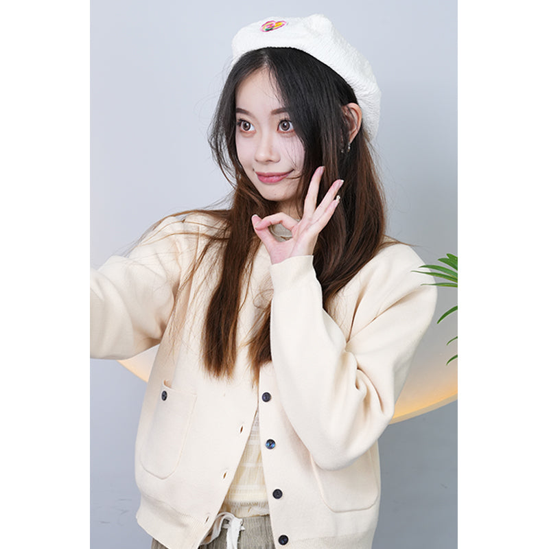 Knitted-garment 06  Sitai autumn and winter new fashion short knit cardigan gentle fashion temperament sweater