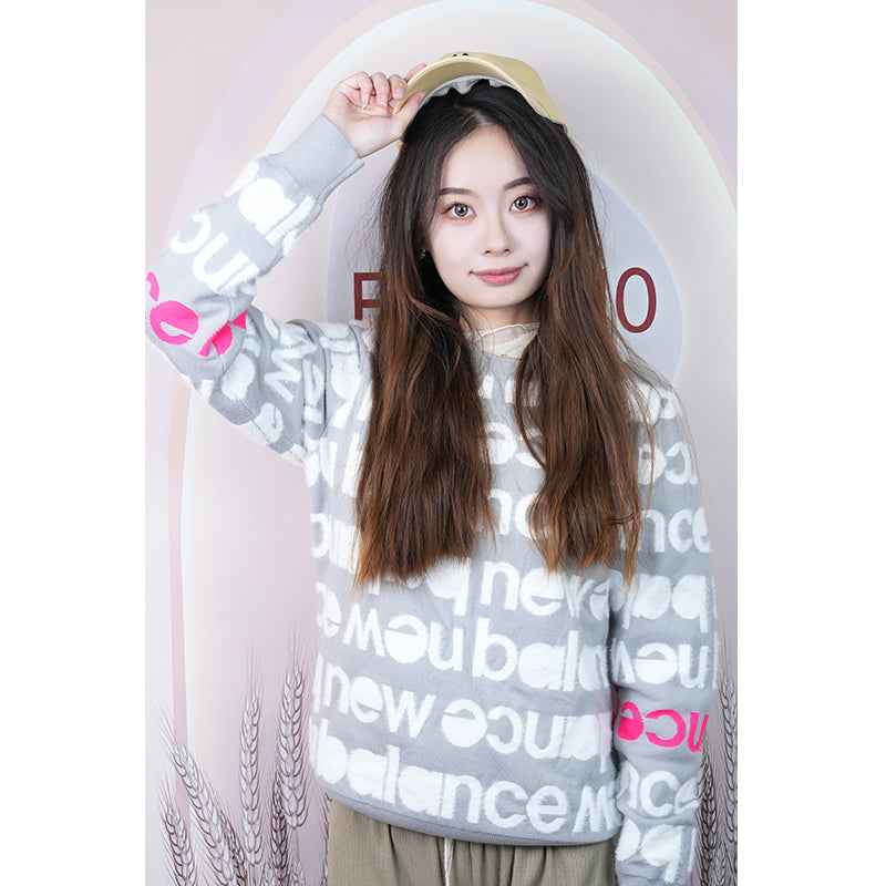 Knitted-garment 05  Sitai loose Korean version of large size plus thick letter printed hoodie