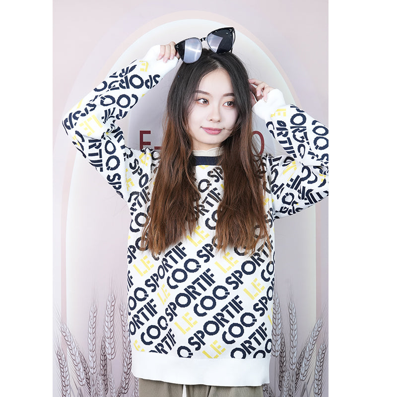 Knitted-garment 04  Sitai loose Korean letter printed hoodie