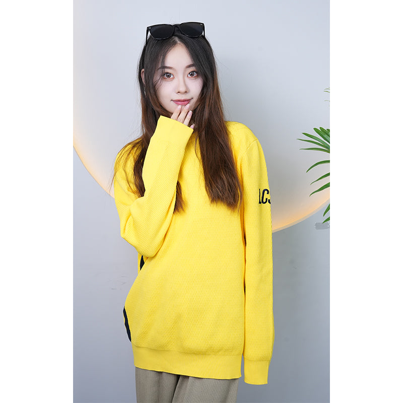 Knitted-garment 03  Sitai round neck hoodie women 2024 spring new high street mismanagement simple undershirt