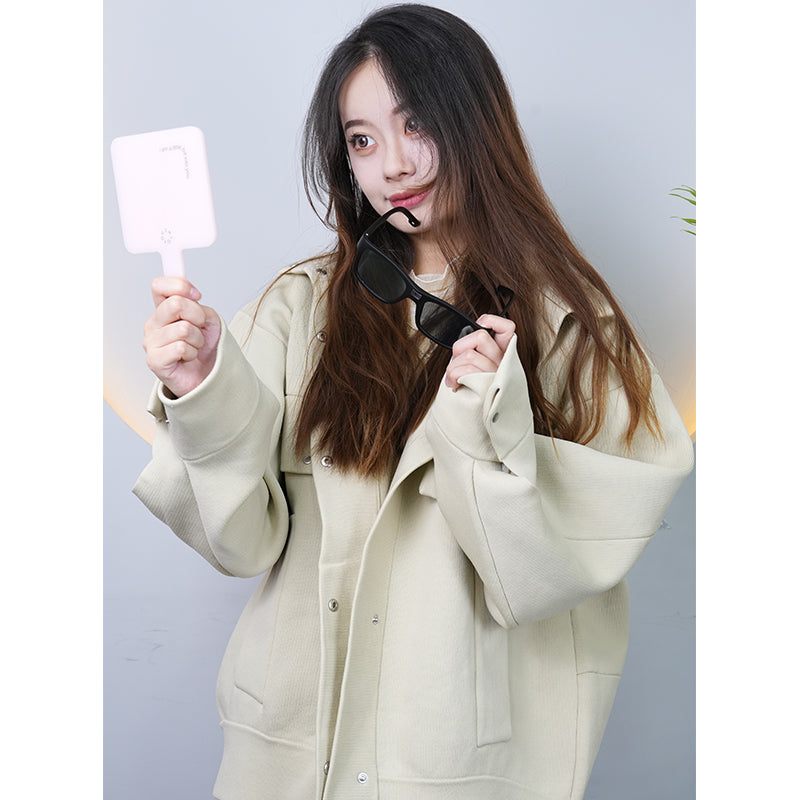 Knitted-garment 02   Sitai small cargo leather coat coat women short 2024 spring new Korean version loose design